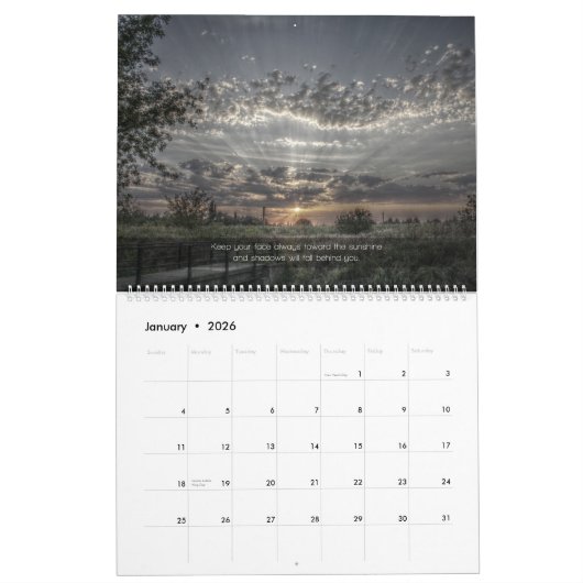 インスピレーションの引用文やる気を起こさせる像 カレンダー (1月 2026)