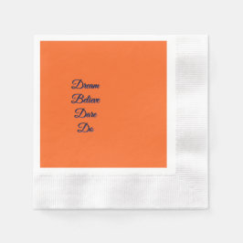 インスピレーションの引用 オレンジ色のコックテールナプキン 縁ありカクテルナプキン