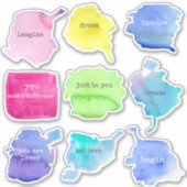 インスピレーションの言葉が大好前向きき シール (正面)