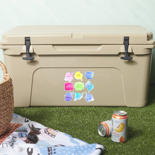 インスピレーションの言葉が大好前向きき シール (クーラー)