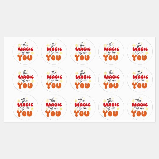 インスピレーションの言葉「魔法は君の中にある」ステッカー ラベル (シート)