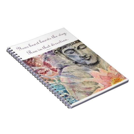インスピレーションのRumiの引用文の仏の芸術の螺線形ノート ノートブック (右側)