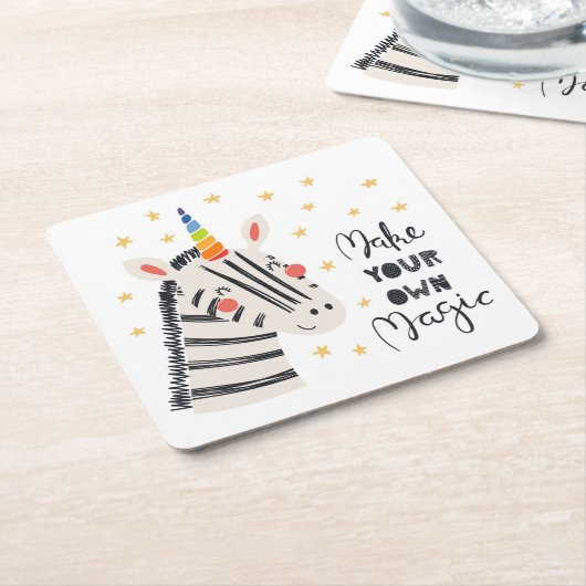 インスピレーションのZebriトウモロコシ スクエアペーパーコースター (アングル)