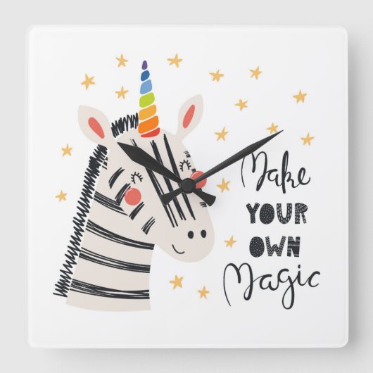 インスピレーションのZebriトウモロコシ スクエア壁時計 (正面)