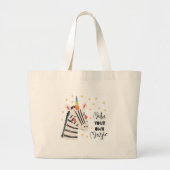 インスピレーションのZebriトウモロコシ ラージトートバッグ (正面)