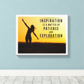 インスピレーションは忍耐と探検 キャンバスプリント (インサイチュ (ウッドフロア))