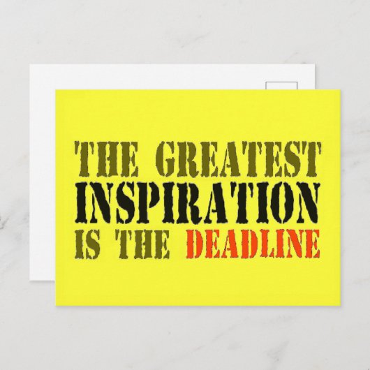 インスピレーションは締め切りおもしろいだ ポストカード (正面/裏面)