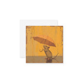 インスピレーションへのスプラッシュ:雨の日のマウス ノートカード (正面/裏面インサイチュ)
