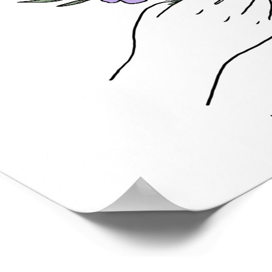 インスピレーションやる気を起こさせることわざ手描き花 ポスター (角)