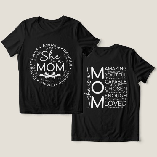 インスピレーションを与えるお母さん トライブレンドTシャツ (デザイン正面&裏面)