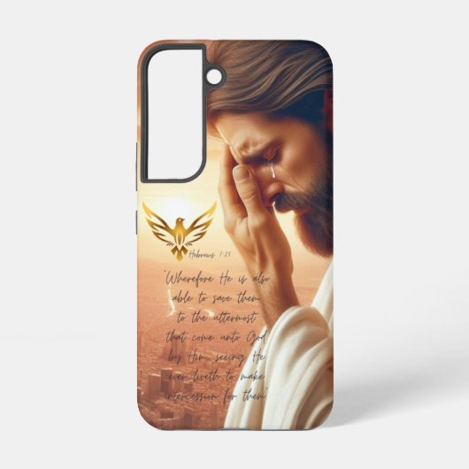 インスピレーションを与えるイエスキリスト祈る金鳩宗教的デザイン SAMSUNG GALAXYケース (裏面)