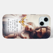 インスピレーションを与えるイエス・キリストが赤ちゃんを抱く金色の鳩の聖書 Case-Mate iPhoneケース (裏面 (横))