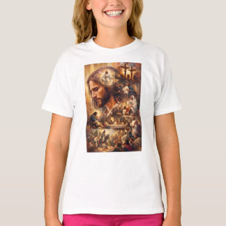 インスピレーションを与えるイエス・キリストのキーチェーン - 神聖な宗教 Tシャツ