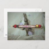 インスピレーションを与えるウサギ：愛のサインアートプリント ポストカード (正面/裏面)