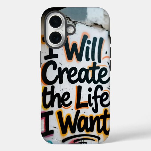 インスピレーションを与えるストリートアートのタイポグラフィー コンクリートの壁 Case-Mate iPhoneケース (裏面)