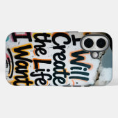 インスピレーションを与えるストリートアートのタイポグラフィー コンクリートの壁 Case-Mate iPhoneケース (裏面 (横))