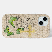 インスピレーションを与える信仰のニットウェア グリーン バタフライクロス Case-Mate iPhoneケース (裏面 (横))