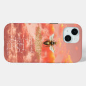 インスピレーションを与える宗教的な夕焼けの空の女王蜂ゴールド Case-Mate iPhoneケース (裏面 (横))