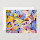 インスピレーションを与える水彩画の鳥たち ポストカード (正面/裏面)