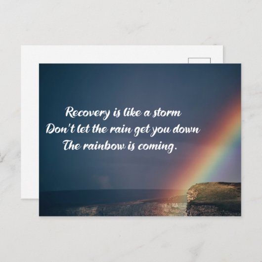 インスピレーションを与える薬物中毒からの回復の虹 ポストカード (正面/裏面)