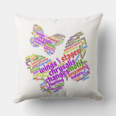 インスピレーションを与える エレガントな蝶 タグクラウド クッション (裏面)
