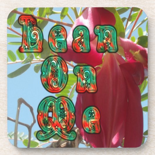 インスピレーションを与える「リーン・オン・ミー」 フラワースカイワードアートプリント コースター (正面)