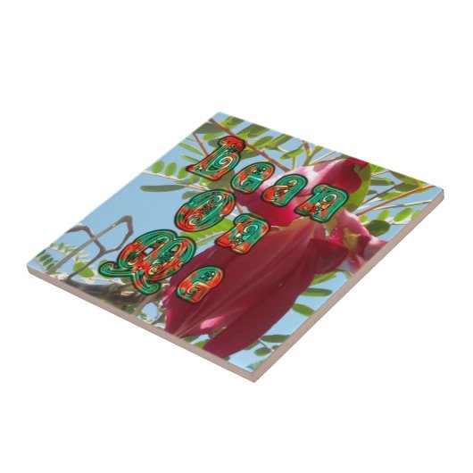 インスピレーションを与える「リーン・オン・ミー」 フラワースカイワードアートプリント タイル (側面)