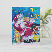 インスピレーションを受けたサンタ , クリスマスパーティーの招待状 招待状 (スタンド正面)