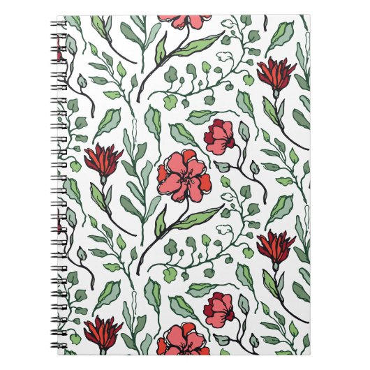 インスピレーションを得られる花柄スパイラルノート ノートブック (正面)