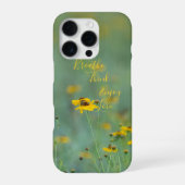 インスピレーションを感じる黄色い野花のカスタムデザイン iPhoneケース (裏面)