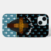 インスピレーションを感じる黒青白の十字架 ユダのライオン Case-Mate iPhoneケース (裏面 (横))