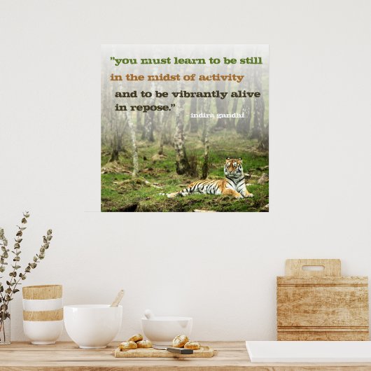 インスピレーションインディラガンジー引用文wトラインスパイアイズ ポスター (キッチン)