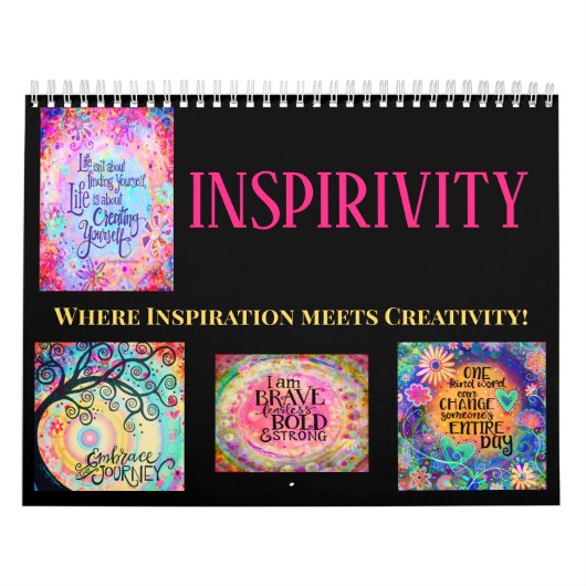 インスピレーションカラフル引用文アートワークのインスピレーション カレンダー (カバー)