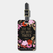 インスピレーションパーソナライズされたライブライフ想像引用文 ラゲッジタグ (正面縦)