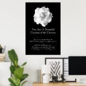 インスピレーションホワイトローズ ポスター (ホームオフィス)