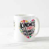 インスピレーションマグカインドネス引用文カラフルハート コーヒーマグカップ (正面右)