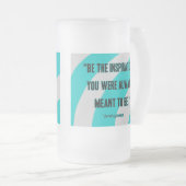 インスピレーション大型すりガラス製マグカップ フロストグラスビールジョッキ (正面右)