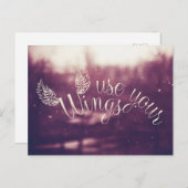 インスピレーション引用文ウィングポストカードを使用 ポストカード (正面/裏面)