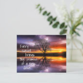 インスピレーション引用文ニュードーンサンセットポストカード ポストカード (スタンド正面)