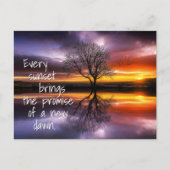 インスピレーション引用文ニュードーンサンセットポストカード ポストカード (正面)