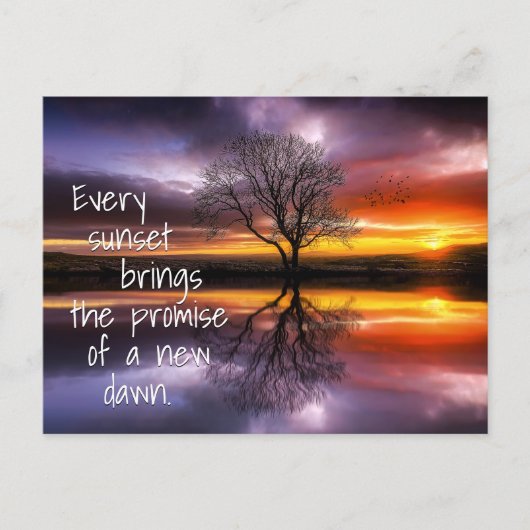 インスピレーション引用文ニュードーンサンセットポストカード ポストカード (正面)