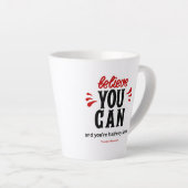 インスピレーション引用文信じ「You can カフェラテマグ (右アングル)