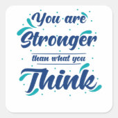 インスピレーション引用文自己の価値 スクエアシール (正面)