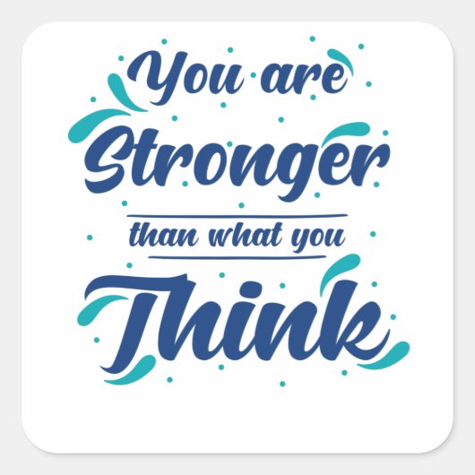 インスピレーション引用文自己の価値 スクエアシール (正面)