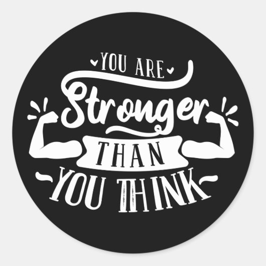 インスピレーション強いワードアート ラウンドシール (正面)