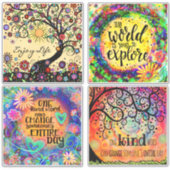 インスピレーション明るいバラエティーパック勇気付けられる シール (正面)