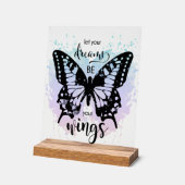 インスピレーション毎日の蝶の夢の翼 アクリルサイン (傾斜)