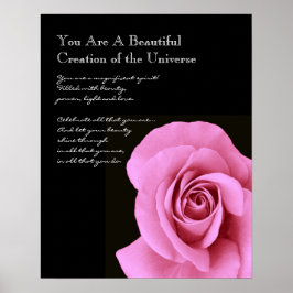 インスピレーション美しいピンクのバラ ポスター