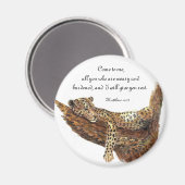 インスピレーション聖なる書物、 経典、水色ヒョウ動物 マグネット (正面/裏面)