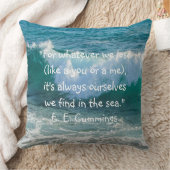 インスピレーション航海のシーウェーブE.E.カミングズ引用文 クッション (ブランケット)